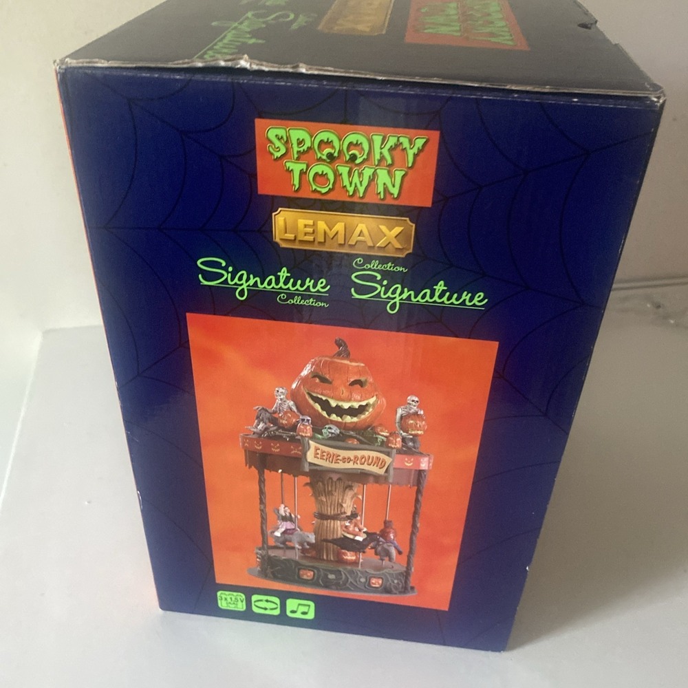 Lemax Spooky Town EERIE GO ROUND Ride Carnival Halloween Animated Lights - Picture 8 of 16